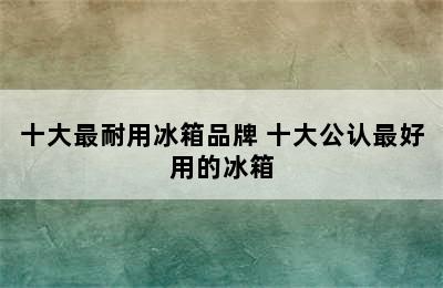 十大最耐用冰箱品牌 十大公认最好用的冰箱